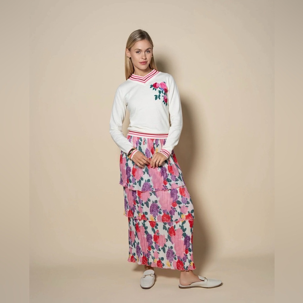FAME layered pleated floral skirt Brand New SIZE L
